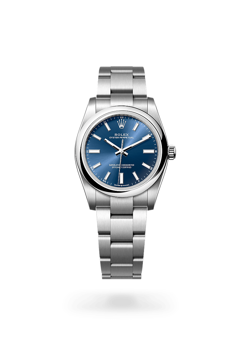 오이스터스틸 소재의 롤렉스 OYSTER PERPETUAL 정면, M124200-0003 - 명보사