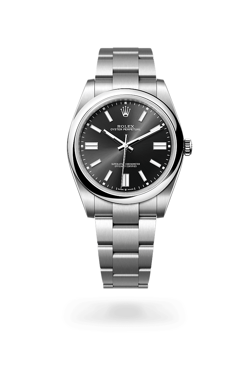 오이스터스틸 소재의 롤렉스 OYSTER PERPETUAL 정면, M124300-0002 - 명보사