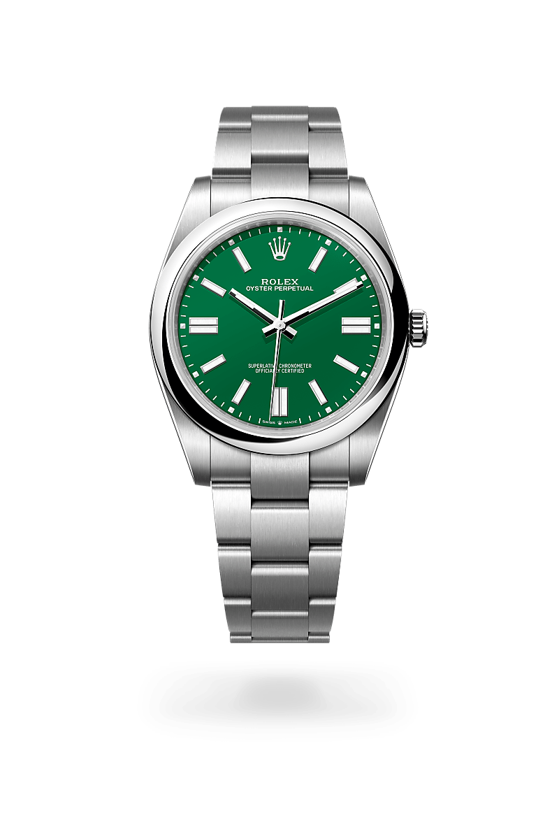 오이스터스틸 소재의 롤렉스 OYSTER PERPETUAL 정면, M124300-0005 - 명보사