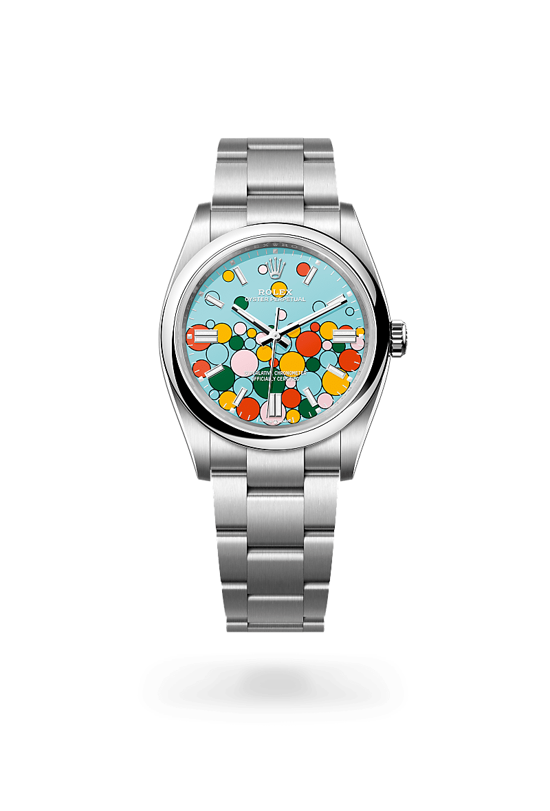 오이스터스틸 소재의 롤렉스 OYSTER PERPETUAL 정면, M126000-0009 - 명보사