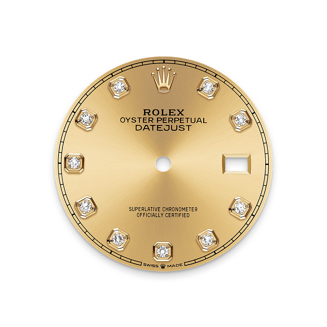 rolex Datejust 36 dial in Yellow Rolesor - combination of Oystersteel and yellow gold, M126233-0018 - Myungbosa