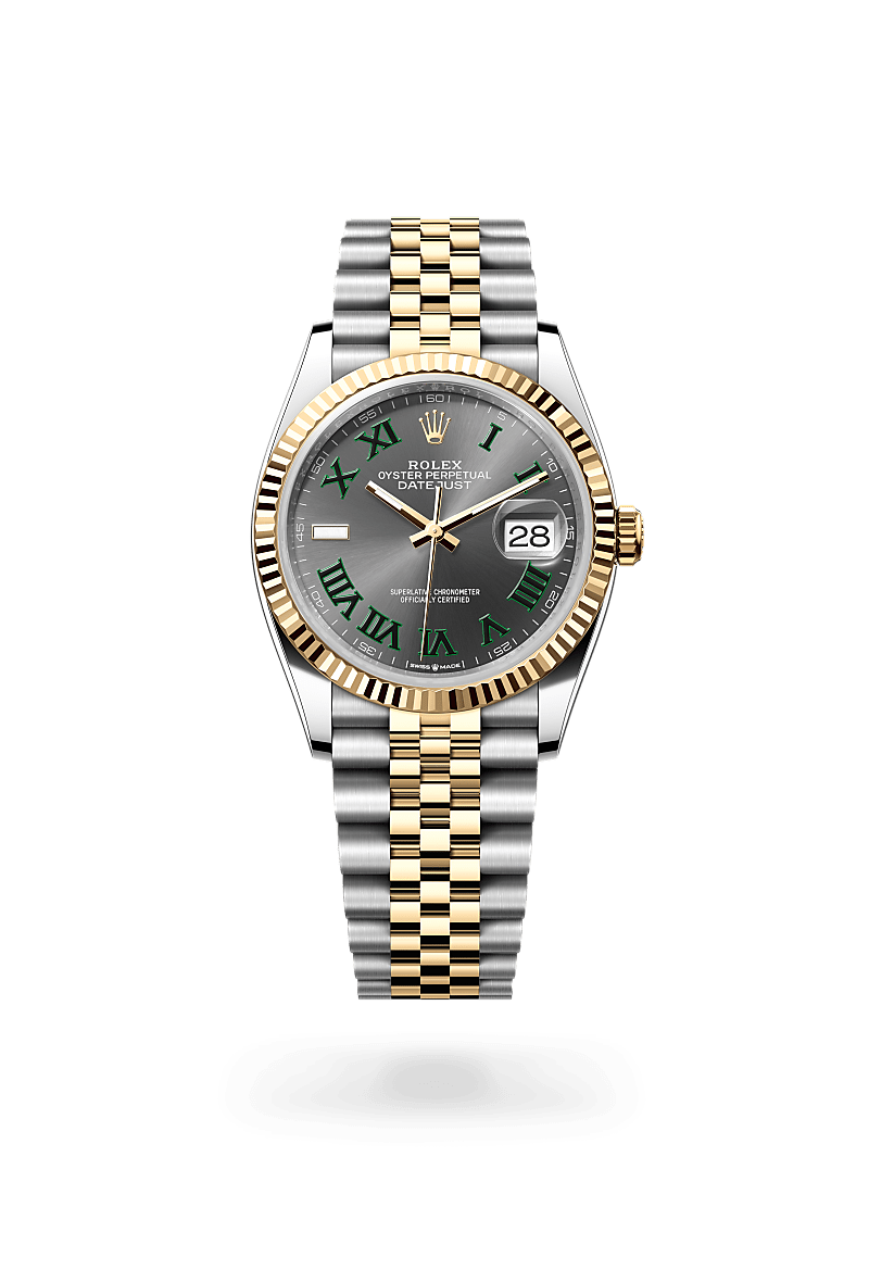 옐로우 롤레조 – 오이스터스틸과 옐로우 골드의 조합 소재의 롤렉스 DATEJUST 정면, M126233-0035 - 명보사