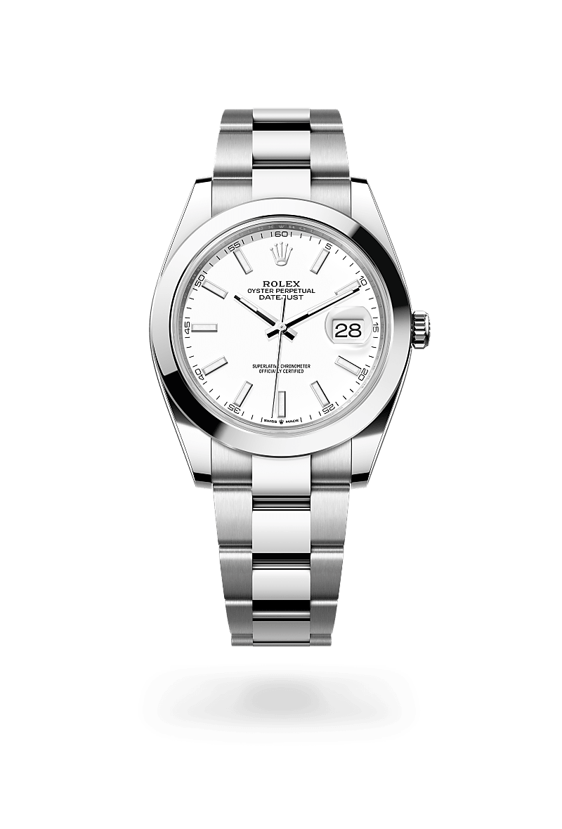 rolex DATEJUST front view in Oystersteel, M126300-0005 - Myungbosa