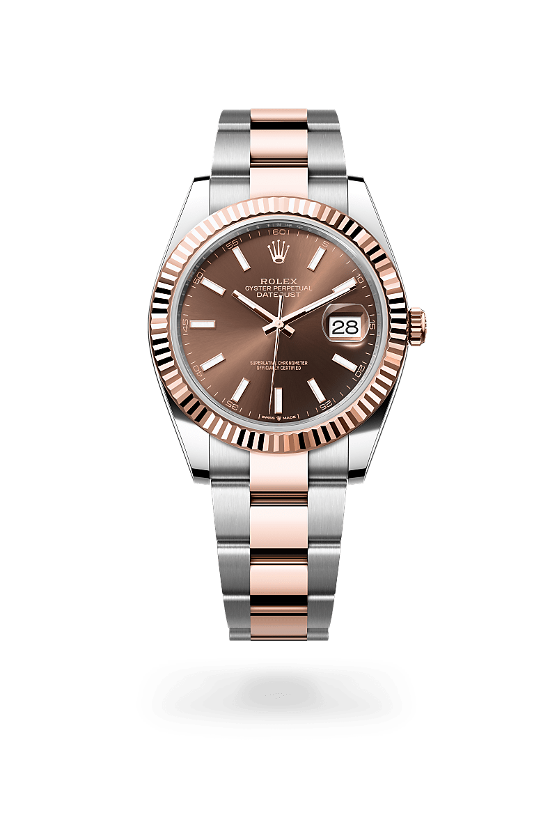 에버로즈 롤레조 - 오이스터스틸과 에버로즈 골드의 조합 소재의 롤렉스 DATEJUST 정면, M126331-0001 - 명보사