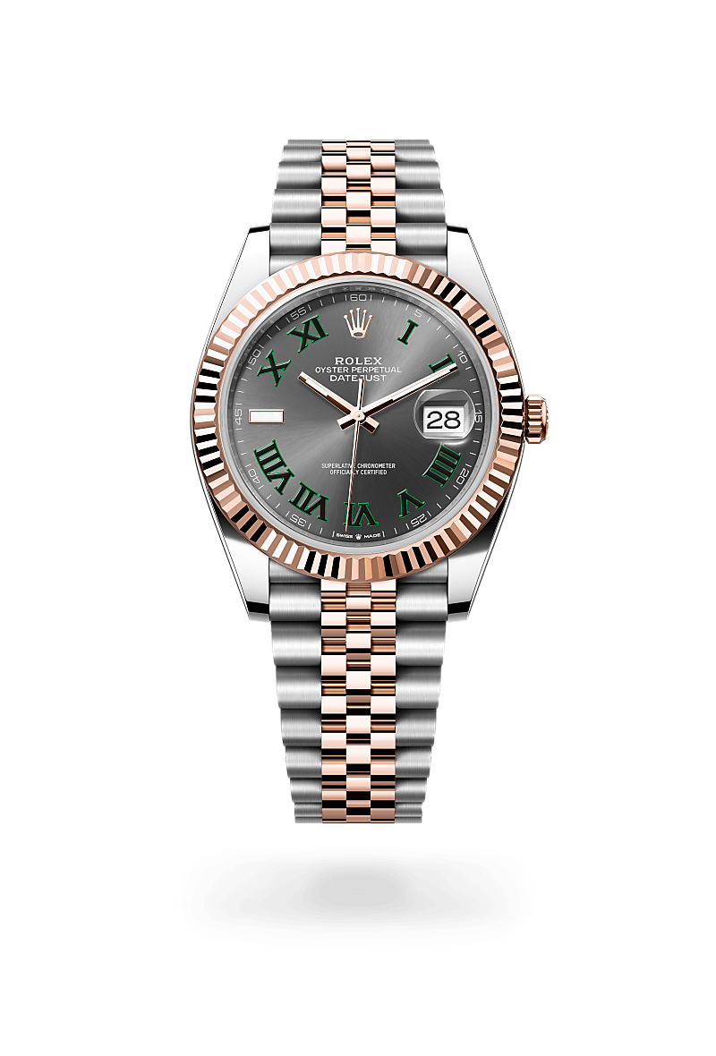 에버로즈 롤레조 - 오이스터스틸과 에버로즈 골드의 조합 소재의 롤렉스 DATEJUST 정면, M126331-0016 - 명보사