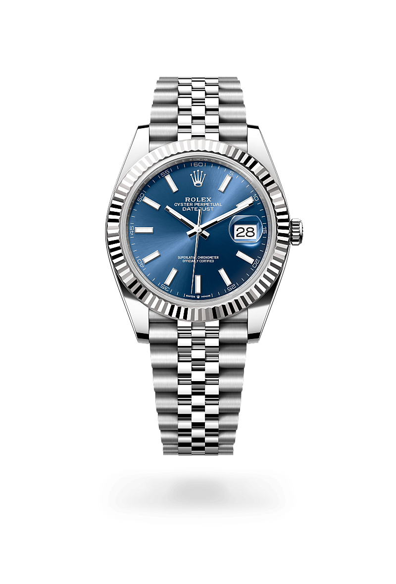 화이트 롤레조 – 오이스터스틸과 화이트 골드의 조합 소재의 롤렉스 DATEJUST 정면, M126334-0002 - 명보사