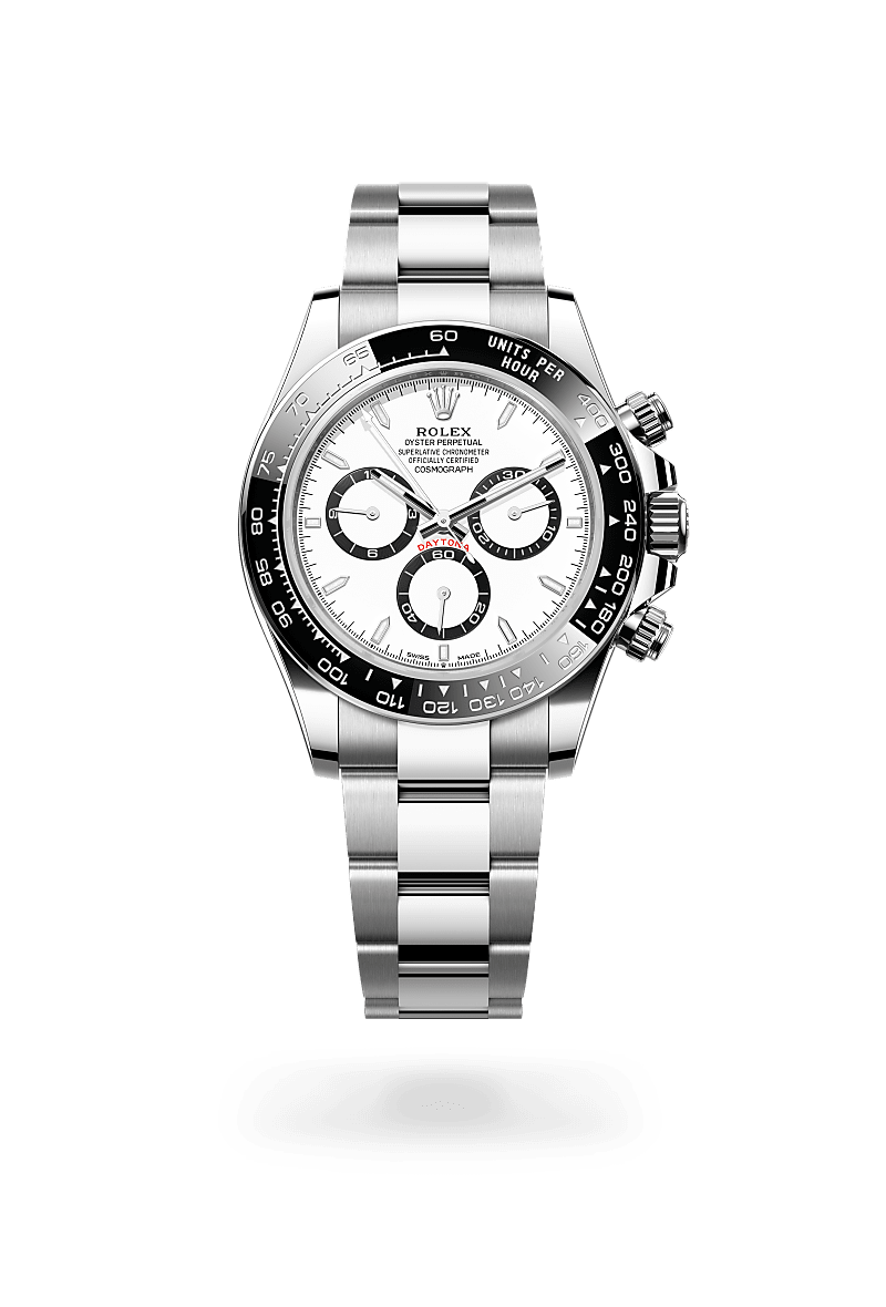 rolex COSMOGRAPH DAYTONA front view in Oystersteel, M126500LN-0001 - Myungbosa