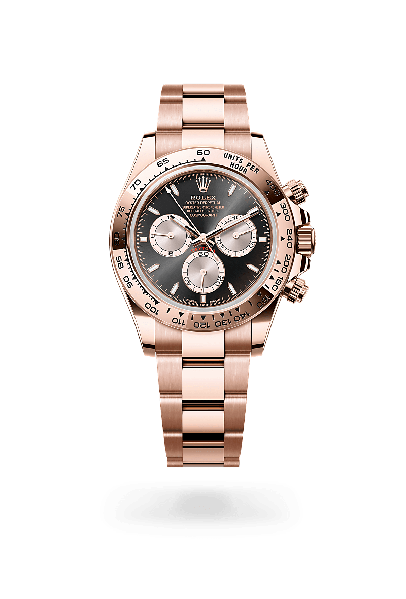 rolex COSMOGRAPH DAYTONA front view in 18 ct Everose gold, M126505-0001 - Myungbosa