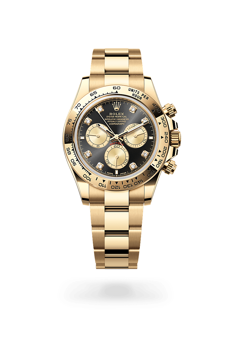 18캐럿 옐로우 골드 소재의 롤렉스 COSMOGRAPH DAYTONA 정면, M126508-0003 - 명보사