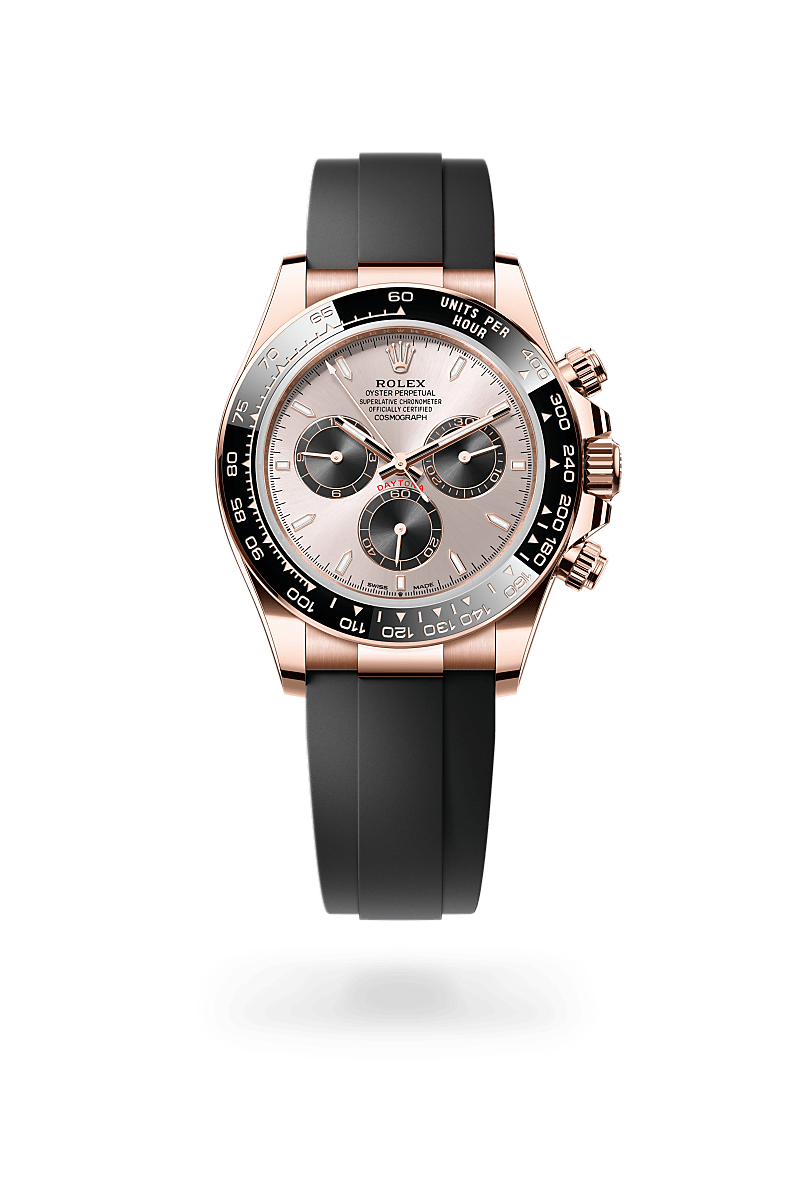 rolex COSMOGRAPH DAYTONA front view in 18 ct Everose gold, M126515LN-0006 - Myungbosa