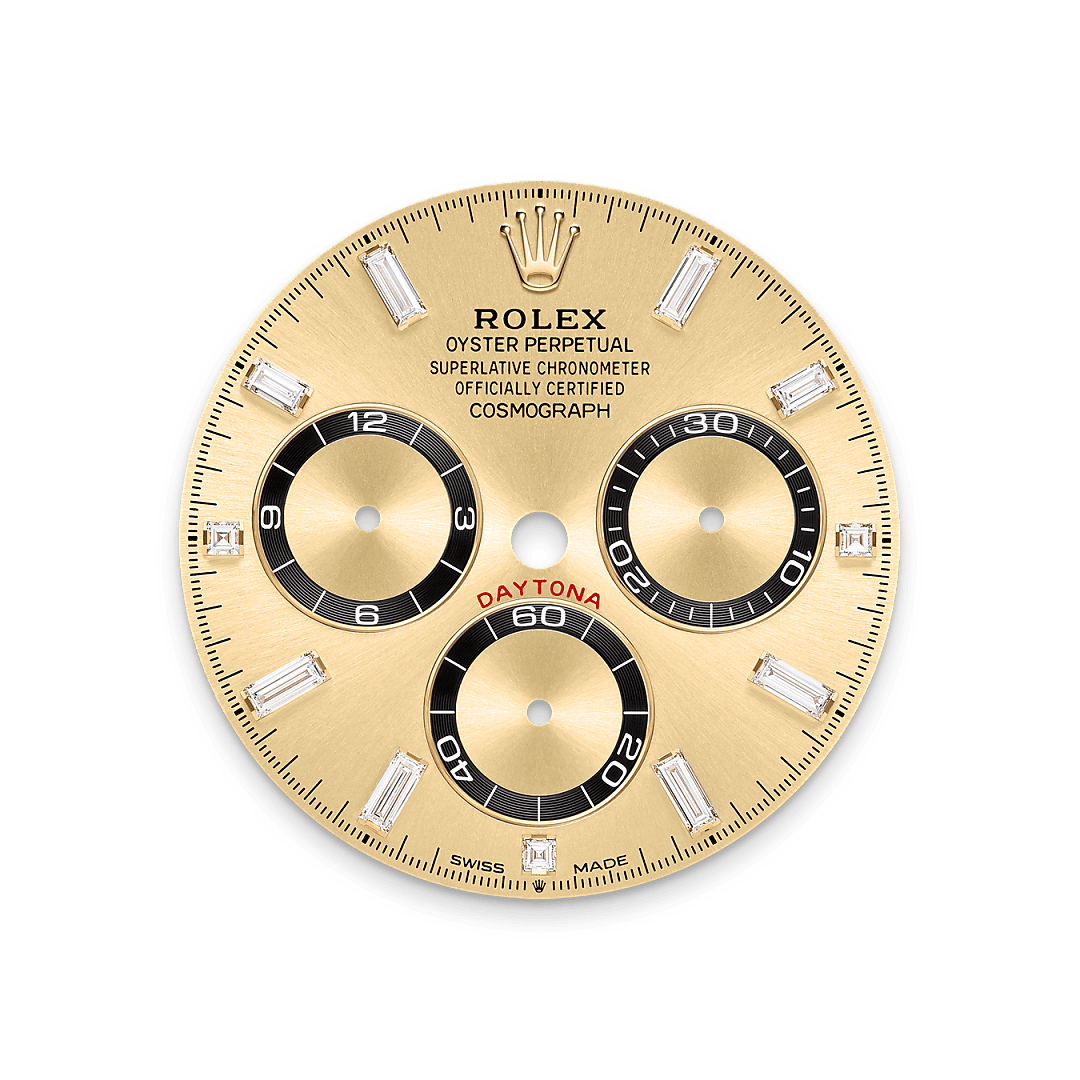 rolex Cosmograph Daytona dial in 18 ct yellow gold with lugs set with diamonds, M126538TBR-0004 - Myungbosa