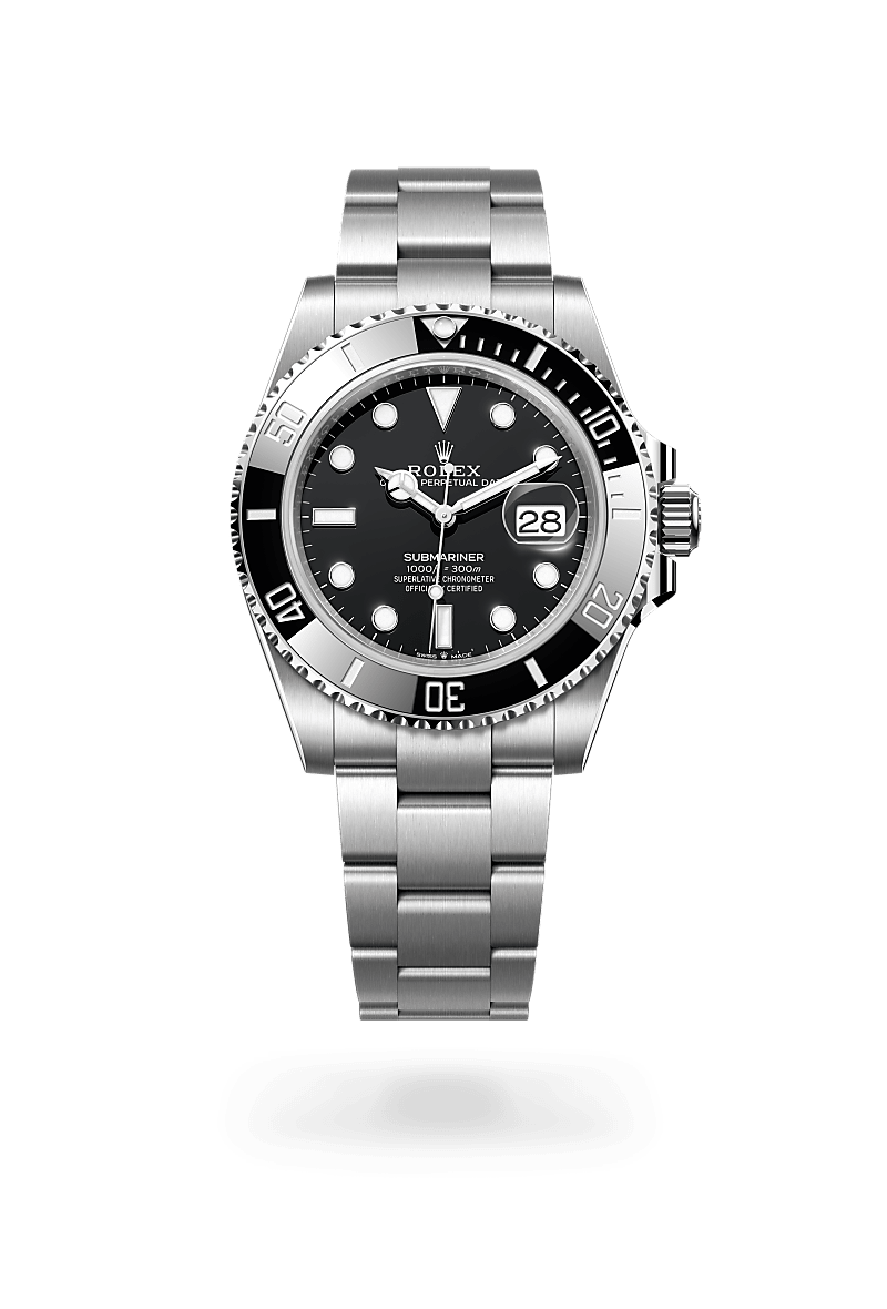 rolex SUBMARINER front view in Oystersteel, M126610LN-0001 - Myungbosa