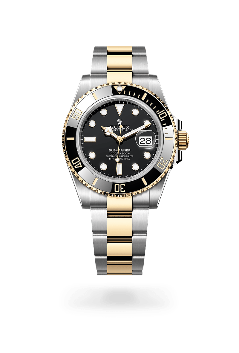 옐로우 롤레조 – 오이스터스틸과 옐로우 골드의 조합 소재의 롤렉스 SUBMARINER 정면, M126613LN-0002 - 명보사