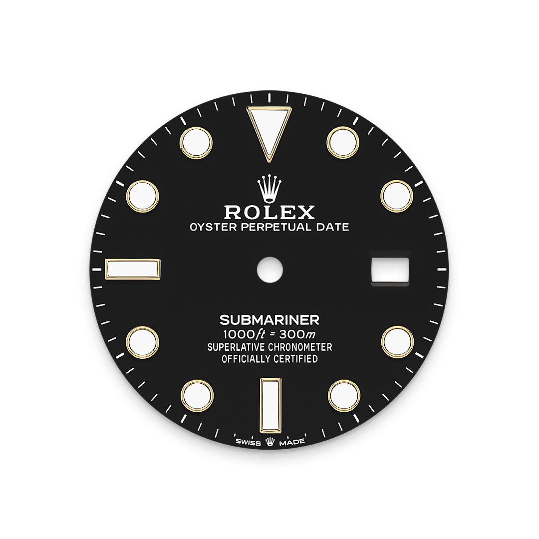 rolex Submariner Date dial  in 18 ct yellow gold, M126618LN-0002 - Myungbosa