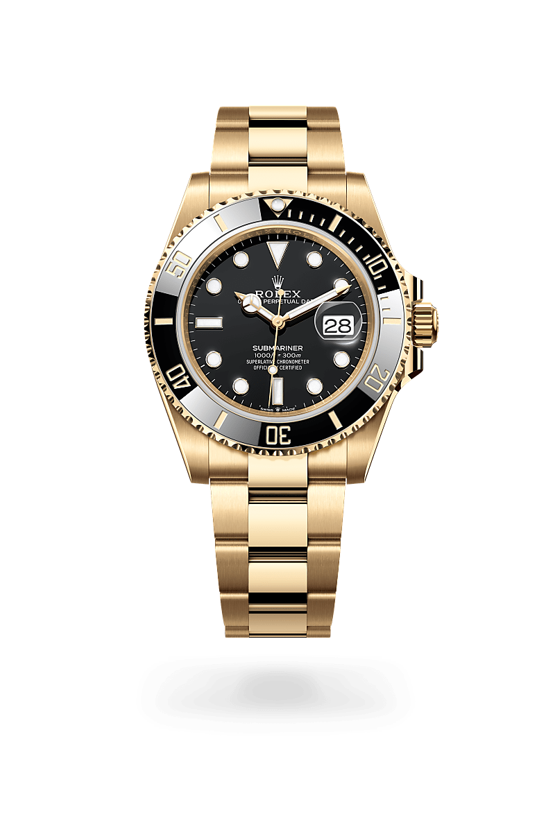 18캐럿 옐로우 골드 소재의 롤렉스 SUBMARINER 정면, M126618LN-0002 - 명보사