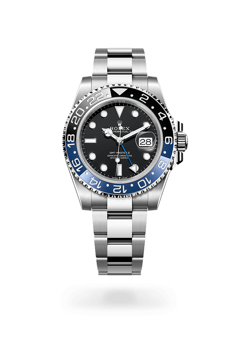 rolex GMT-MASTER II front view in Oystersteel, M126710BLNR-0003 - Myungbosa