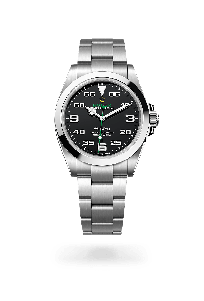 rolex AIR-KING front view in Oystersteel, M126900-0001 - Myungbosa