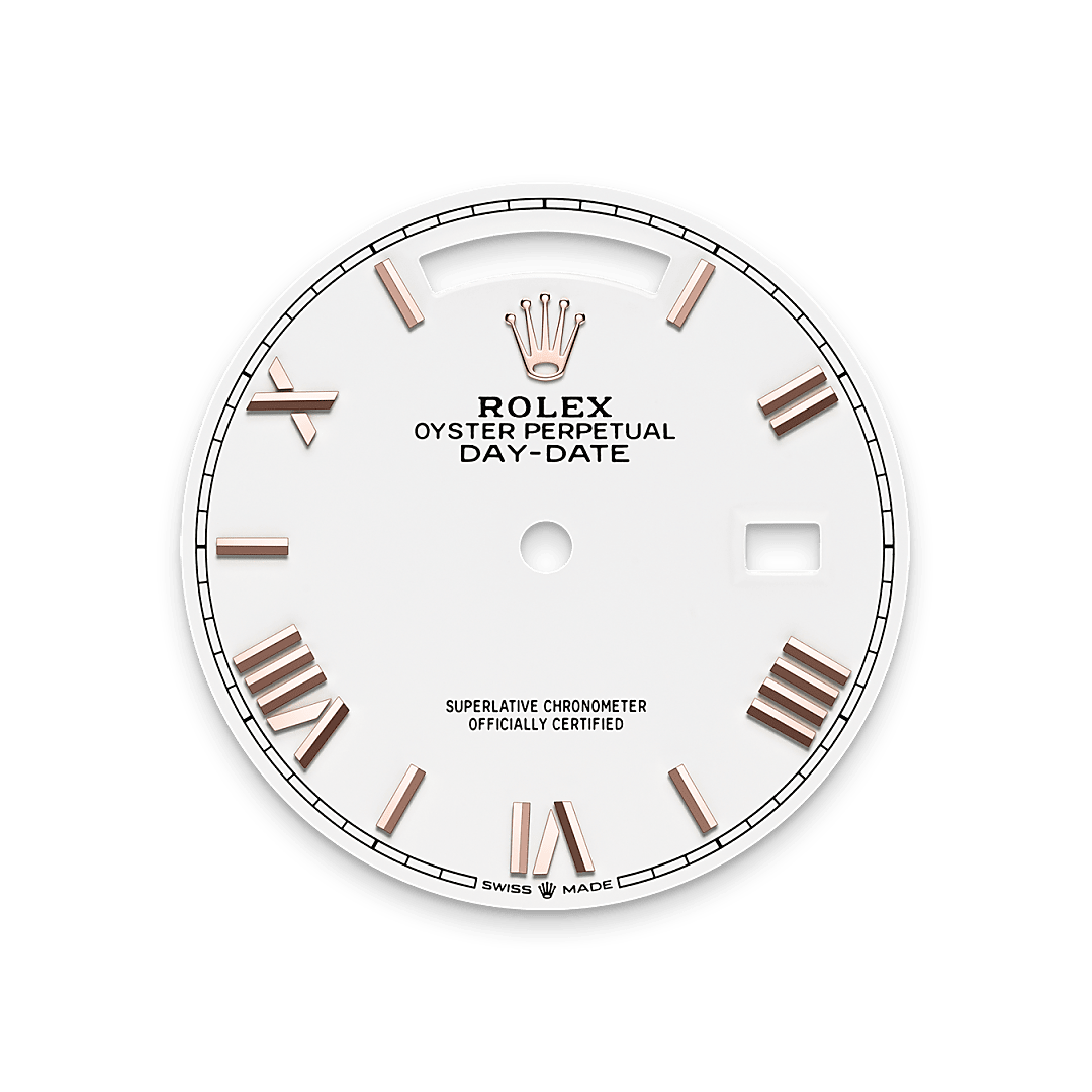 rolex Day-Date 36 dial in 18 ct Everose gold, M128235-0070 - Myungbosa