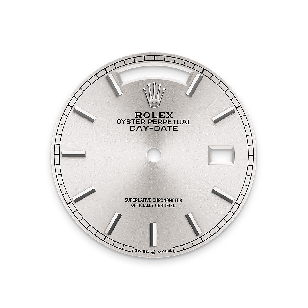 rolex Day-Date 36 dial in 18 ct white gold, M128239-0005 - Myungbosa