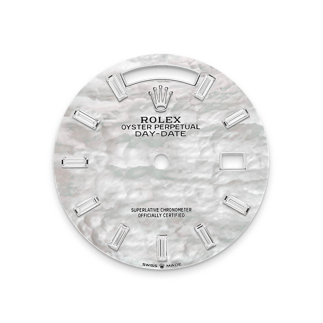 rolex Day-Date 36 dial in 18 ct white gold, M128239-0065 - Myungbosa