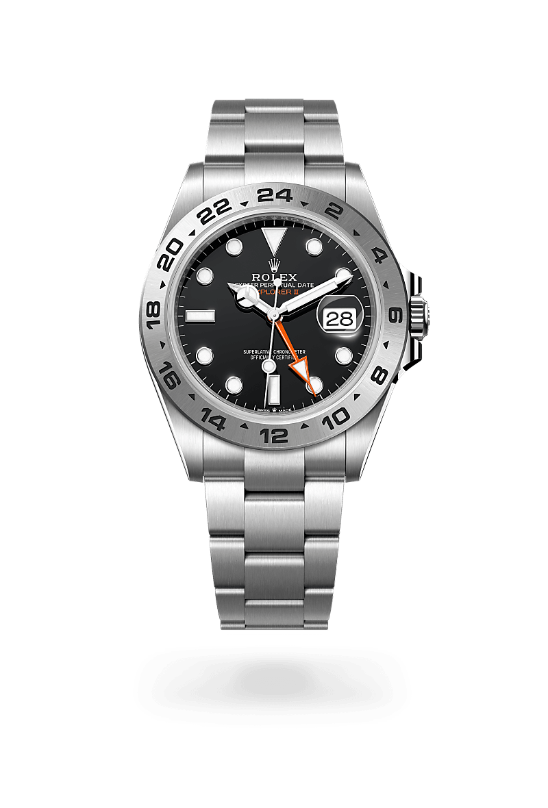 rolex EXPLORER front view in Oystersteel, M226570-0002 - Myungbosa