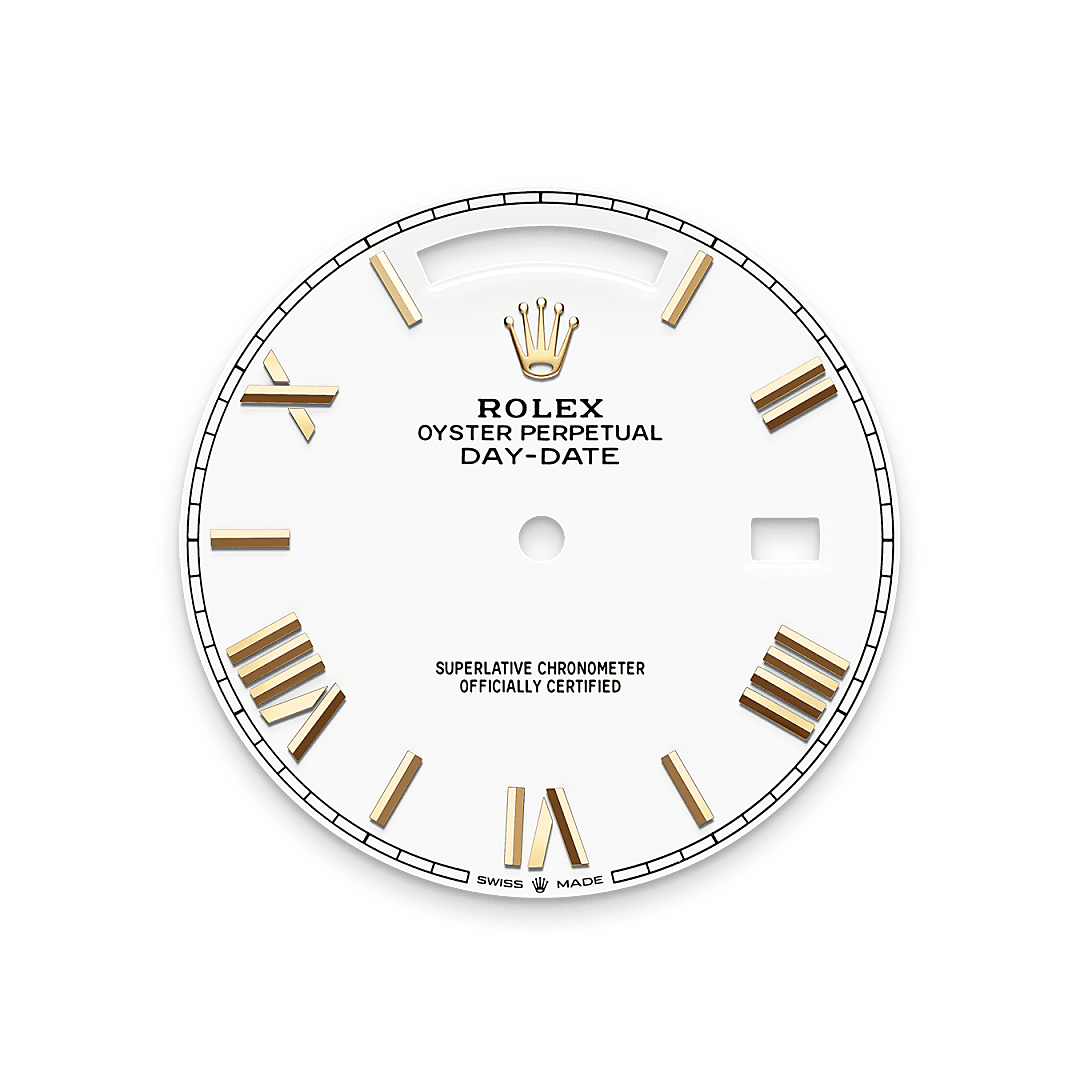 rolex Day-Date 40 dial in 18 ct yellow gold, M228238-0042 - Myungbosa