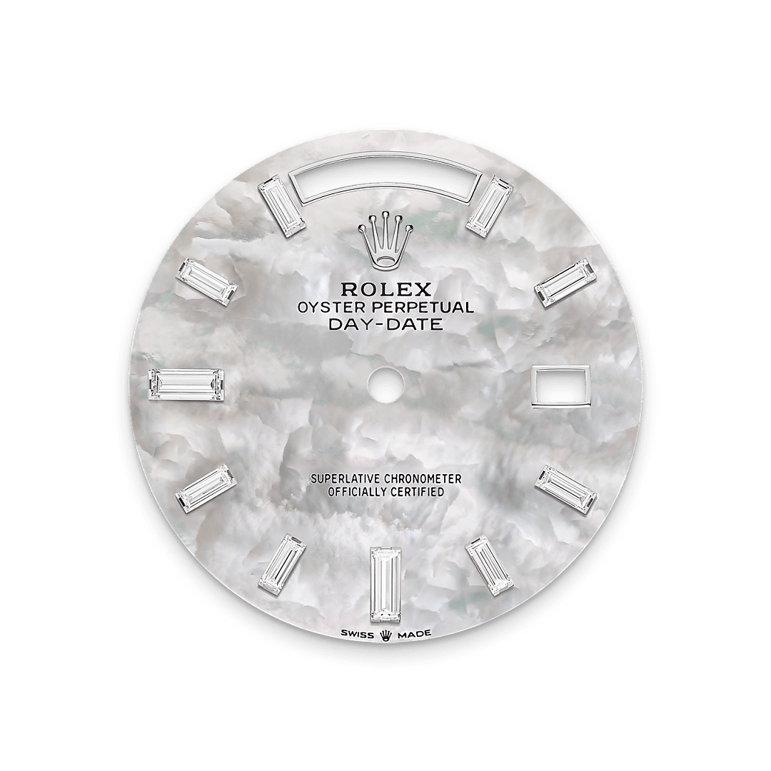 rolex Day-Date 40 dial in 18 ct white gold, M228239-0078 - Myungbosa