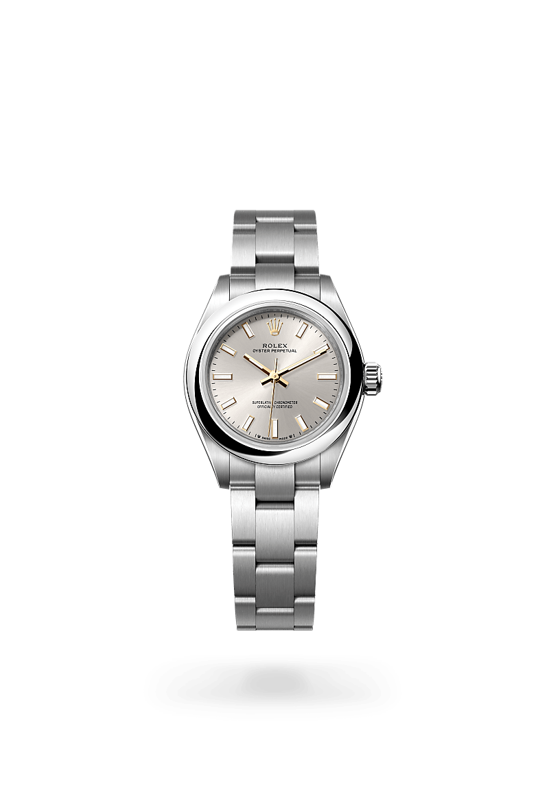 rolex OYSTER PERPETUAL front view in Oystersteel, M276200-0001 - Myungbosa