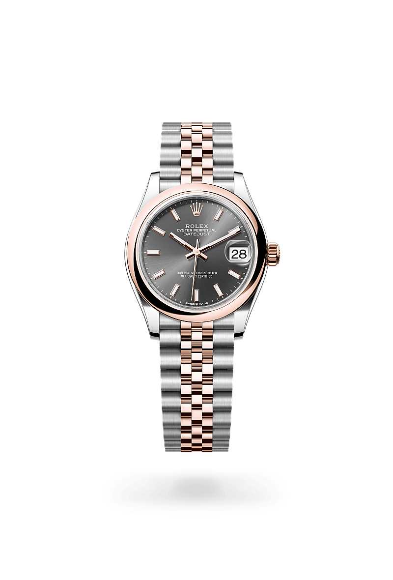 에버로즈 롤레조 - 오이스터스틸과 에버로즈 골드의 조합 소재의 롤렉스 DATEJUST 정면, M278241-0018 - 명보사