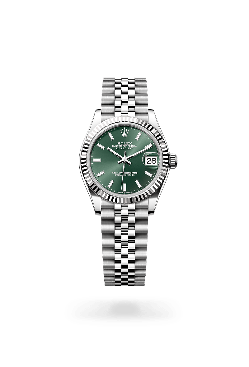 화이트 롤레조 – 오이스터스틸과 화이트 골드의 조합 소재의 롤렉스 DATEJUST 정면, M278274-0018 - 명보사