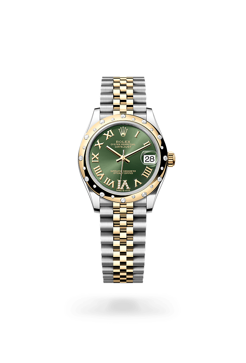 옐로우 롤레조 – 오이스터스틸과 옐로우 골드의 조합 소재의 롤렉스 DATEJUST 정면, M278343RBR-0016 - 명보사