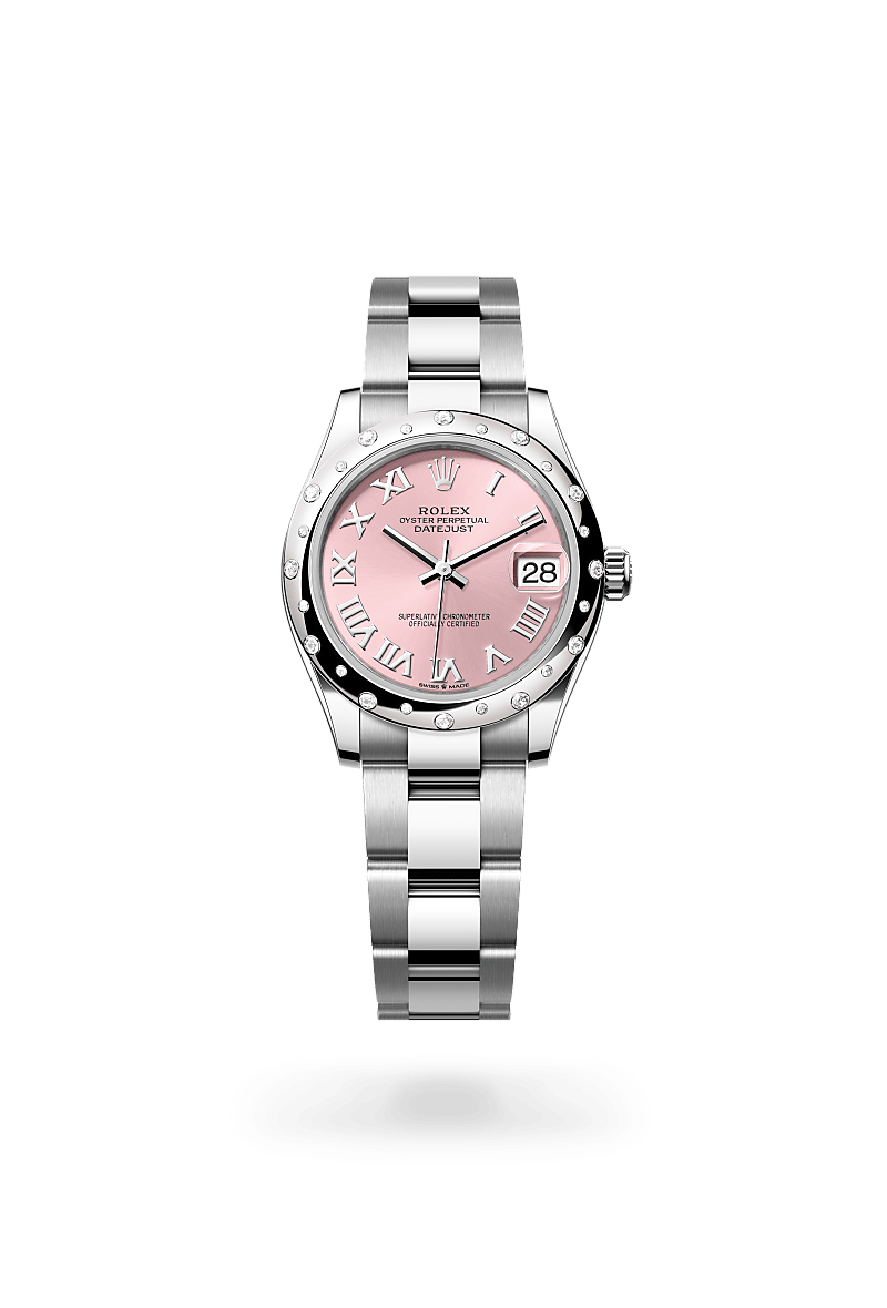 화이트 롤레조 – 오이스터스틸과 화이트 골드의 조합 소재의 롤렉스 DATEJUST 정면, M278344RBR-0021 - 명보사