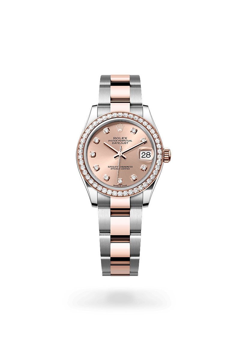 rolex DATEJUST front view in Everose Rolesor - combination of Oystersteel and Everose gold, M278381RBR-0023 - Myungbosa