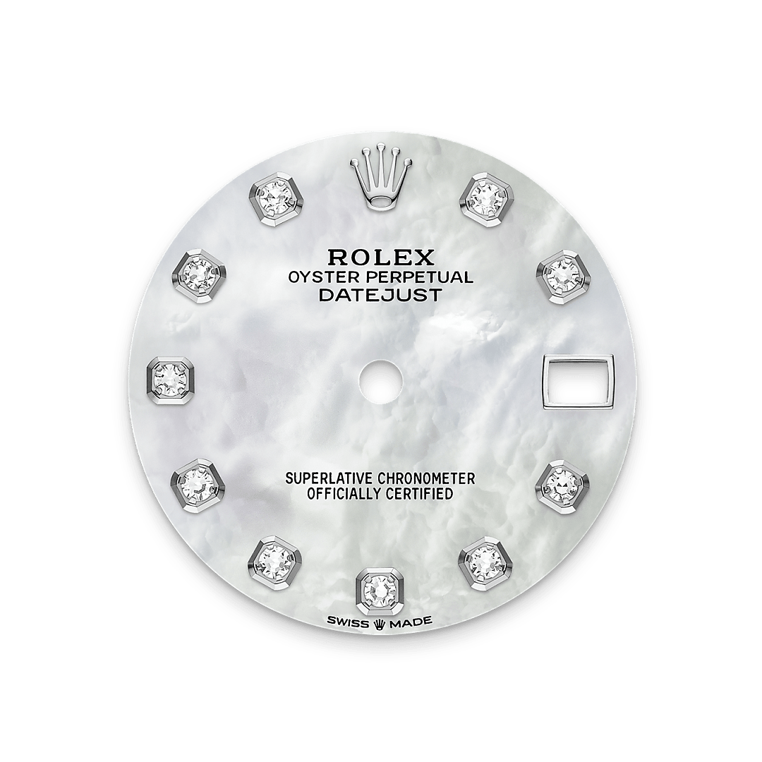 rolex Datejust 31 dial in White Rolesor - combination of Oystersteel and white gold, M278384RBR-0008 - Myungbosa