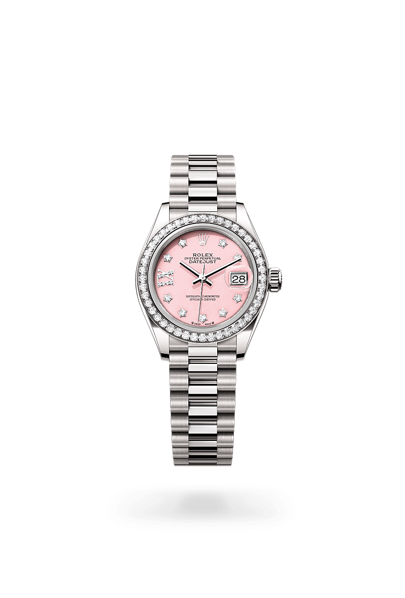 18캐럿 화이트 골드 소재의 롤렉스 LADY-DATEJUST 정면, M279139RBR-0002 - 명보사