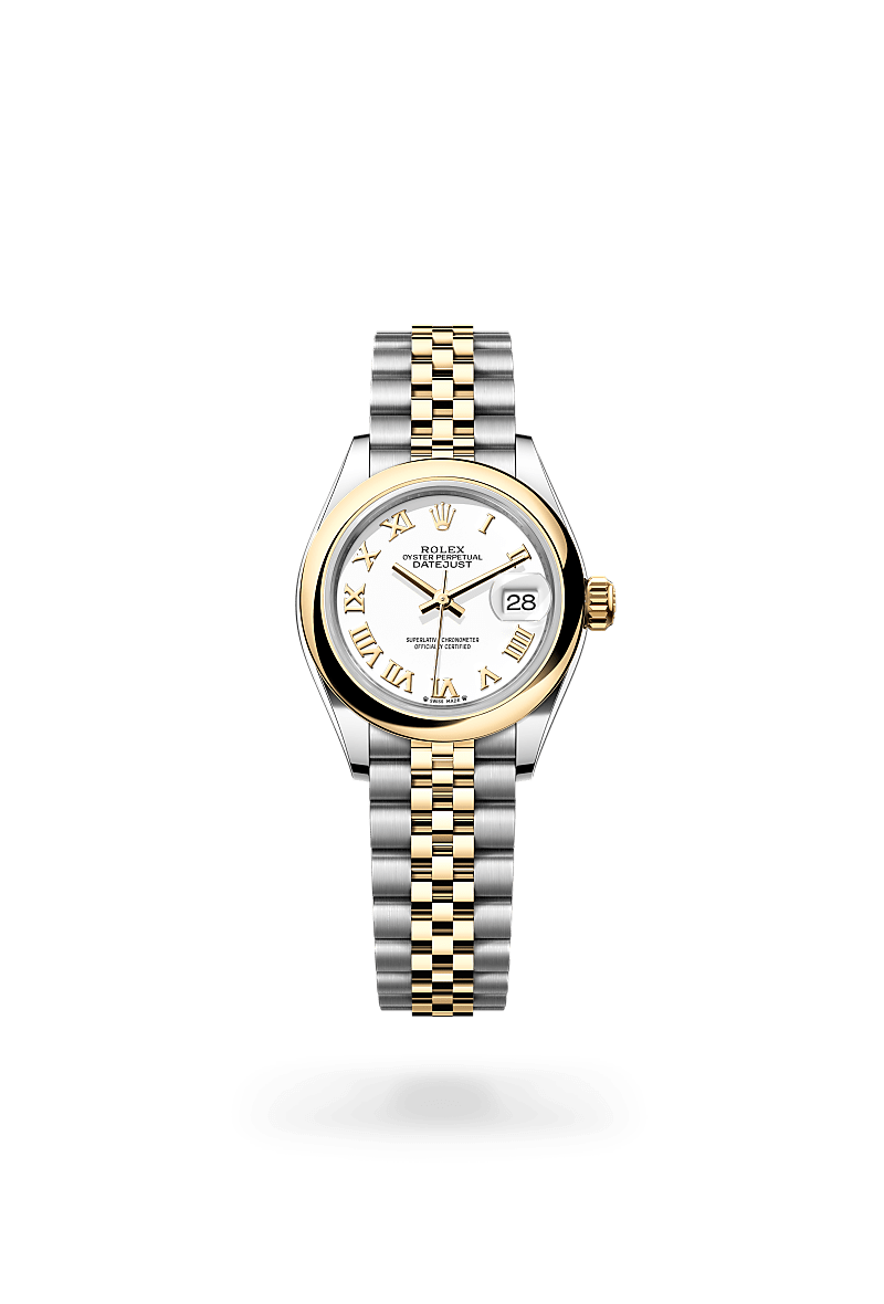 옐로우 롤레조 – 오이스터스틸과 옐로우 골드의 조합 소재의 롤렉스 LADY-DATEJUST 정면, M279163-0023 - 명보사