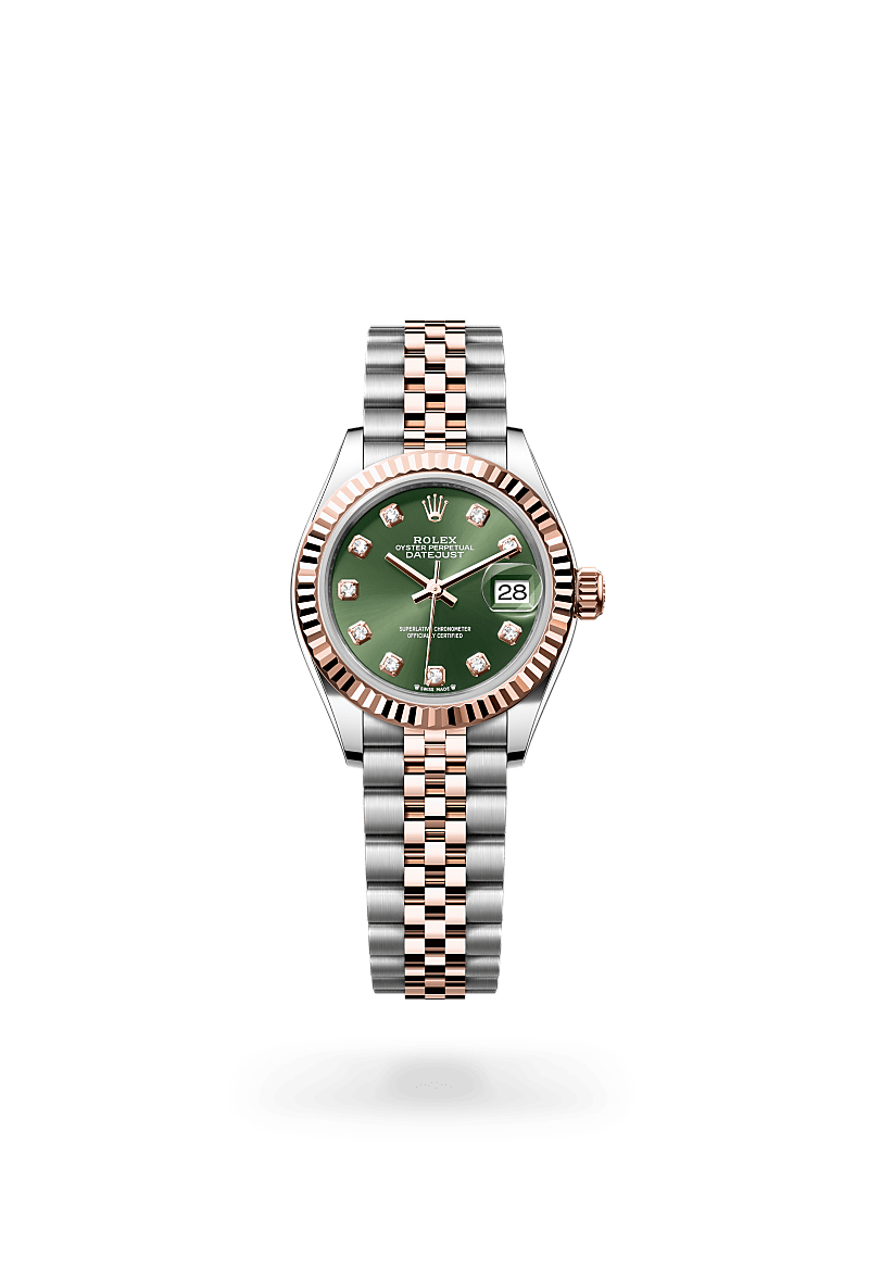 에버로즈 롤레조 - 오이스터스틸과 에버로즈 골드의 조합 소재의 롤렉스 LADY-DATEJUST 정면, M279171-0007 - 명보사