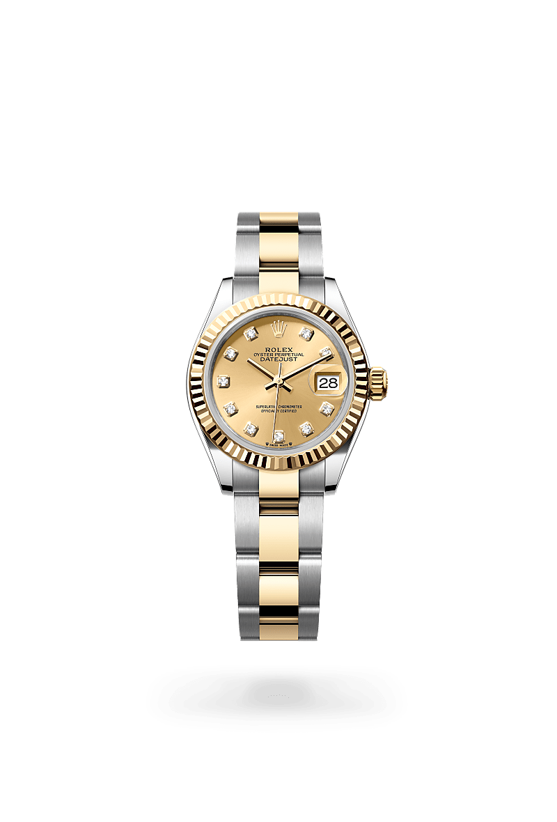 옐로우 롤레조 – 오이스터스틸과 옐로우 골드의 조합 소재의 롤렉스 LADY-DATEJUST 정면, M279173-0012 - 명보사