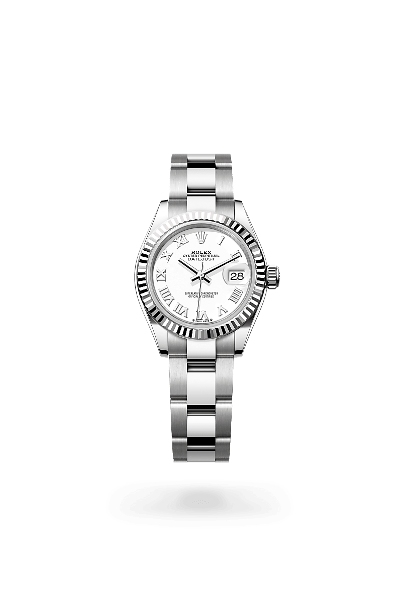 화이트 롤레조 – 오이스터스틸과 화이트 골드의 조합 소재의 롤렉스 LADY-DATEJUST 정면, M279174-0020 - 명보사