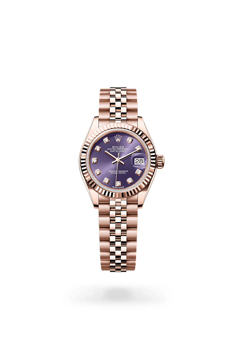 rolex LADY-DATEJUST front view in 18 ct Everose gold, M279175-0020 - Myungbosa