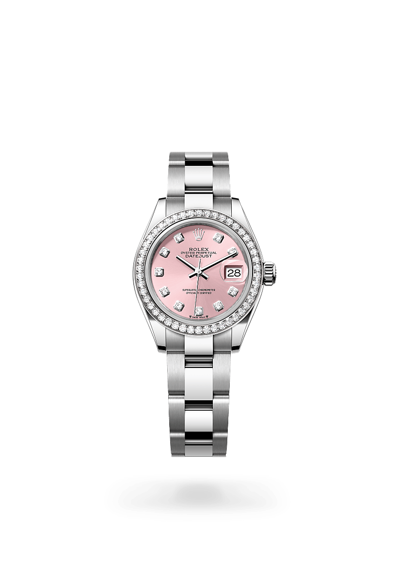 화이트 롤레조 – 오이스터스틸과 화이트 골드의 조합 소재의 롤렉스 LADY-DATEJUST 정면, M279384RBR-0004 - 명보사