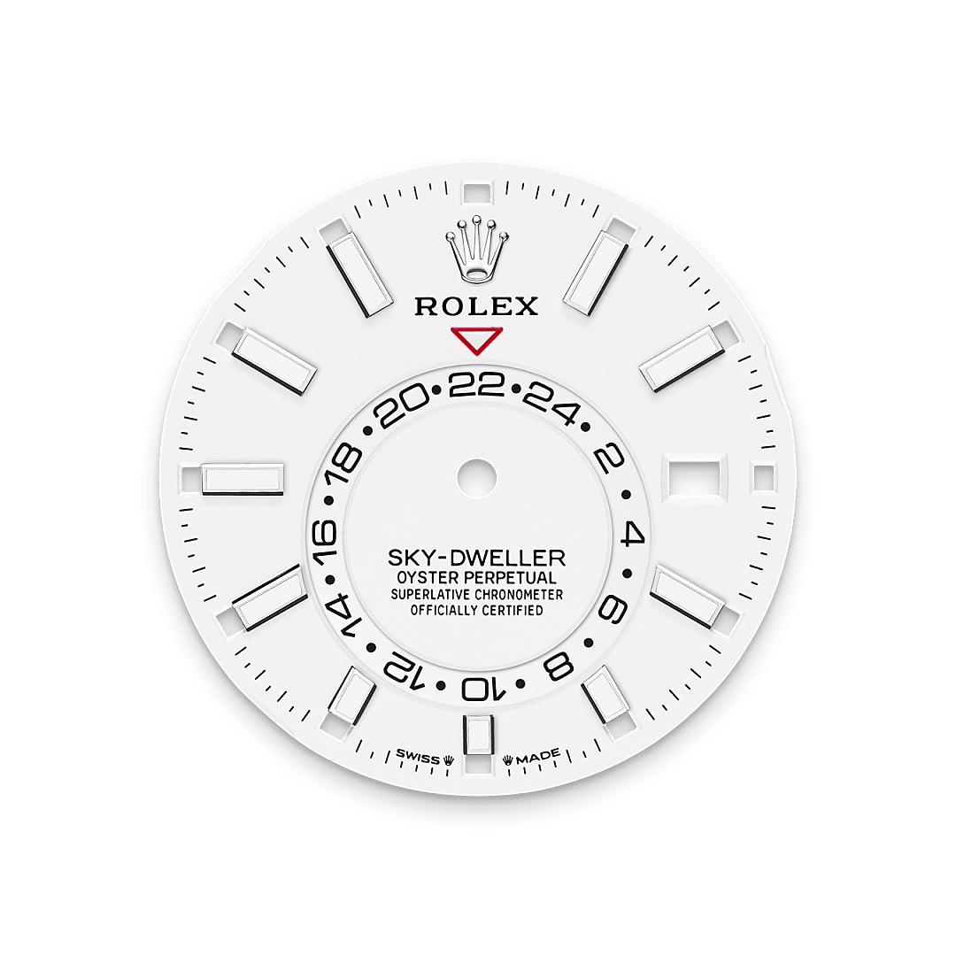 rolex Sky-Dweller dial in White Rolesor - combination of Oystersteel and white gold, M336934-0004 - Myungbosa