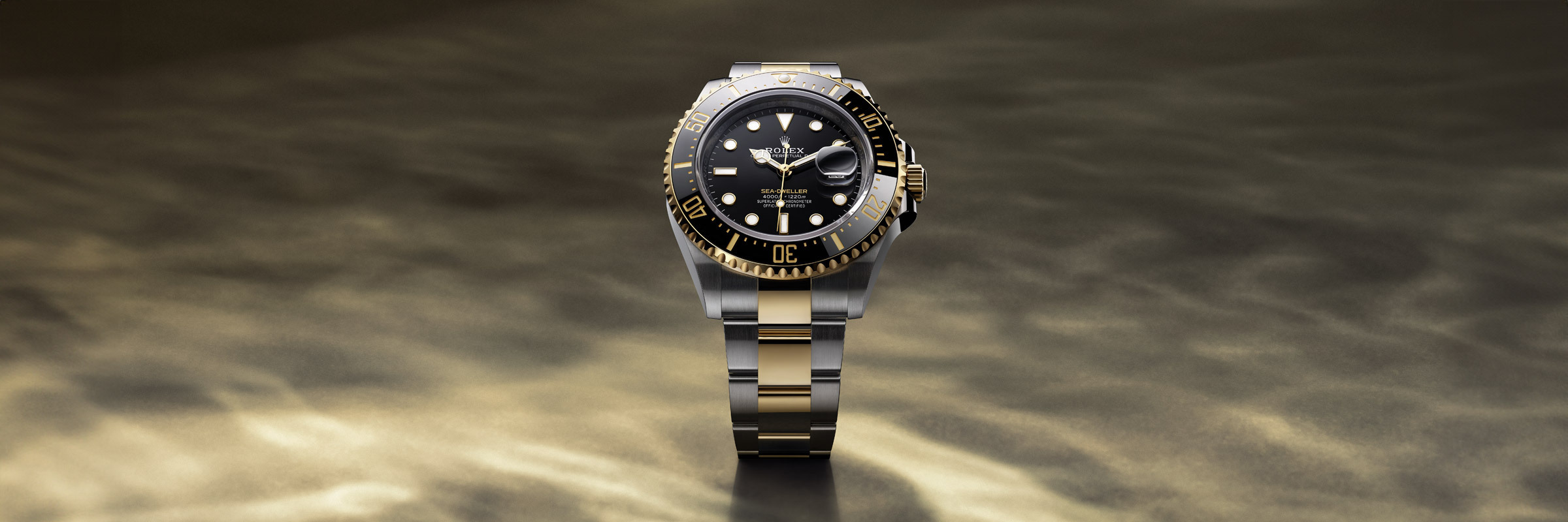 옐로우 롤레조 – 오이스터스틸과 옐로우 골드의 조합 소재의 롤렉스 SEA-DWELLER, M126603-0001 - 명보사